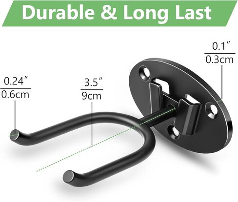 حامل مضرب بيسبول عالي التحمل - حامل جداري احترافي للخفافيش الموقعة، فولاذ مقاوم للصدأ قوي مع مسامير توسيع، مقبض مانع للانزلاق، يحمل مضارب خشبية/معدنية - عرض كهف ومخبأ للرجال (4 عبوات) in Kuwait