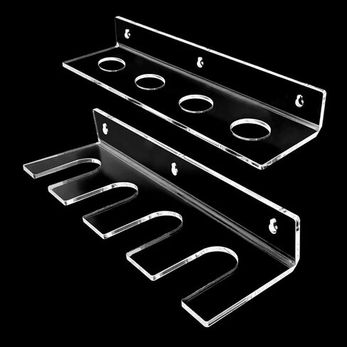 Acrylic Baseball Bat Holder and Baseball Display Wall Mount Floating Shelf, Vertical Hanging Organizer 4 Sets of Baseballs and Bats (Clear) in Kuwait