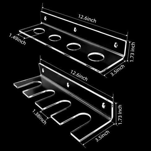Acrylic Baseball Bat Holder and Baseball Display Wall Mount Floating Shelf, Vertical Hanging Organizer 4 Sets of Baseballs and Bats (Clear) in Kuwait