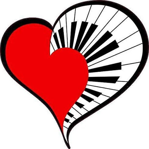StickerTalk Heart-Shaped Vinyl Piano Sticker, 4 inches by 4 inches in Saudi Arabia