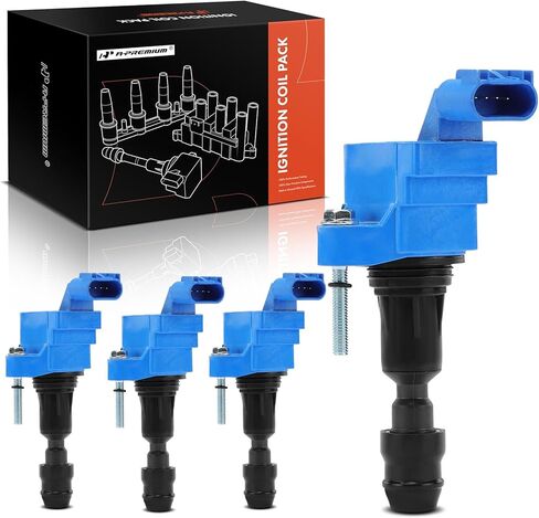 A-Premium (Red) Engine Ignition Coil Pack Compatible with Chevrolet Equinox, Malibu, Captiva Sport, HHR, Cobalt & GMC Terrain & Buick LaCrosse, Verano, Regal & Saab 9-5 & Fisker & Pontiac, 4-PC Set in Saudi Arabia
