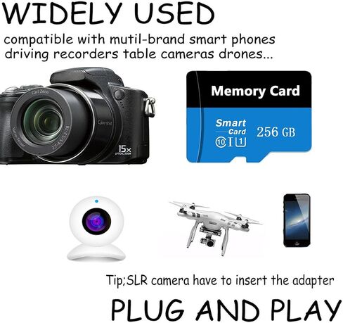 بطاقة الذاكرة 256 جيجا بايت Mini TF بطاقة ذكية عالية السرعة عالية السرعة لهواتف Android وكاميرا الحركة والأجهزة اللوحية تخزين موسعة in Kuwait