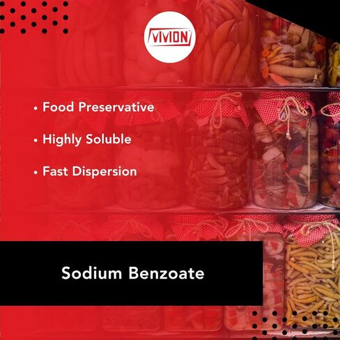 بنزوات الصوديوم المبثوقة FCC - 1 كجم (2.2 رطل) - مكونات تصنيع المواد الحافظة الآمنة للأغذية in Kuwait