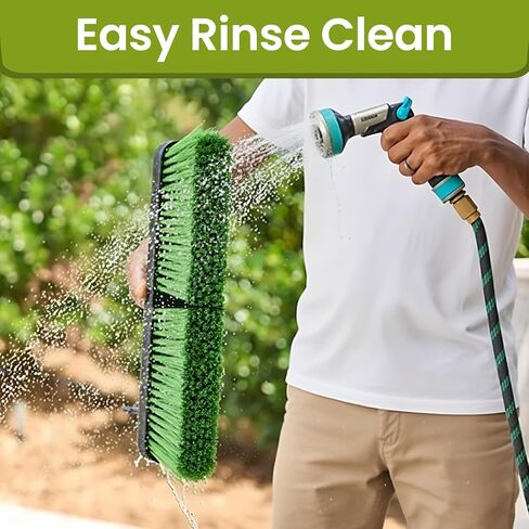 3 عبوات من مكنسة الدفع مقاس 18 بوصة للاستخدام الخارجي شديدة التحمل، مكنسة متجر المرآب مع شريط طويل 59.5 بوصة لتنظيف البلاط الخارجي أو الداخلي، المرآب، المتجر، سطح السفينة، الخرسانة، الخشب، الحجر، أرضية الفناء، مع شعيرات ناعمة in Kuwait