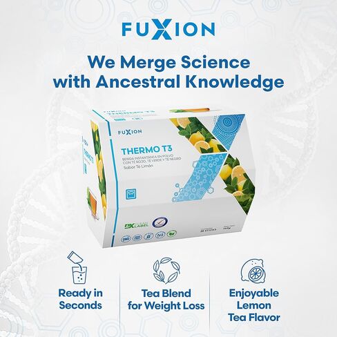 فوكسيون | شاي تخفيف الوزن ثيرمو T3 | مزيج من 3 أنواع شاي | إل-كارنيتين | شاي التنحيف لإنقاص الوزن بسرعة للنساء والرجال | حارق دهون البطن | حارق الدهون الحراري | يساعد على توليد الطاقة | نكهة الشاي بالليمون in Kuwait