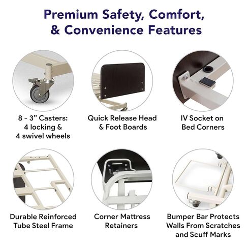 سرير مستشفى عريض ومنخفض قابل للتعديل للغاية مع مرتبة إسفنجية مقاس 48 بوصة - نطاق ارتفاع 7 بوصة - 30 بوصة، نطاق عرض 36 بوصة - 42 بوصة - 48 بوصة، طول 80 بوصة - 88 بوصة - سرير طبي كهربائي كامل لعلاج السمنة، قلادة يدوية 8 وظائف - ماهوجني in Kuwait