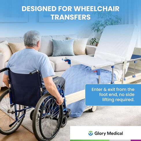 سرير مستشفى Glory Medical PAM-3C - أسرة مستشفى كهربائية قابلة للتعديل لوضع الكرسي للاستخدام المنزلي والتجاري، عجلات قفل، تتضمن مرتبة إسفنجية وصينية سرير وملاءات سرير (x2) in Kuwait