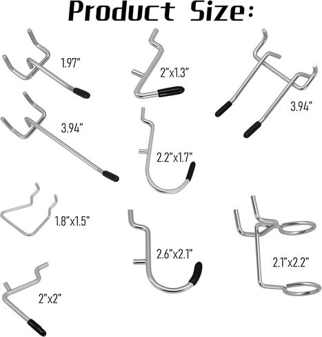 50-Piece Pedboard Hook Set, Durable Metal Hooks for Tool Hangging, Workshop, Garage and Home Organization in Saudi Arabia