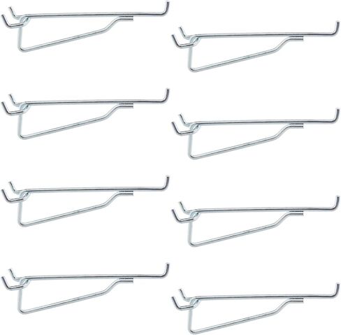 Pegboard Shelf Hooks, 8PACK 6" Black Metal Utility Hook Set, 1/4 inch Peg Board Organizer Accessories, Shelves and Baskets Brackets, Display and Storage Rack for Garage Workbench Art Craft Room Office in Saudi Arabia