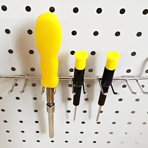 مجموعة تنظيم Pegboard من Craft Room - 114 قطعة من خطافات Pegboard المعدنية وملحقاتها مع صناديق، وحاملات أدوات لـ Pegboard 1/6" و1/8" | منظمة تخزين ورشة المرآب in Kuwait