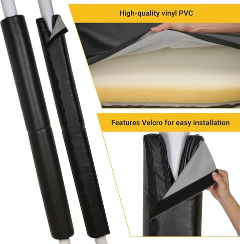 وسادة قطب مستديرة ومربعة بطول 6 أقدام وسادات واقية سميكة عالية الكثافة تلتف حول القطب وحشوة ما بعد تناسب عمود كرة السلة بقطر 2.5 بوصة متين لكرة السلة المرآب وملعب الصالة الرياضية in Kuwait