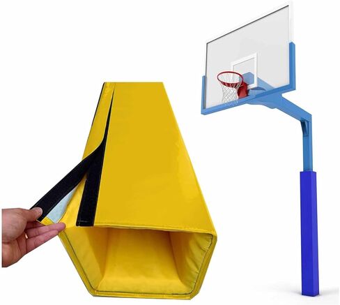 4 Feet Tall Square Pole Padding Wrap Column Cover Indoor Outdoor Basketball Goal Crash Pad, Garage Parking Lot Post Protector Cover(Yellow,13"x13"(33x33cm)) in Saudi Arabia