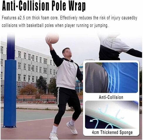 4 Feet Tall Square Pole Padding Wrap Column Cover Indoor Outdoor Basketball Goal Crash Pad, Garage Parking Lot Post Protector Cover(Yellow,13"x13"(33x33cm)) in Saudi Arabia
