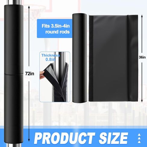 72" Tall Basketball Pole Padding Encircling Round Poles Safety Pole Pads for Player Protection Waterproof Cloumn Pads for Gym Playground, All Weather in Saudi Arabia