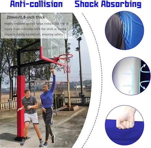 Durable Basement Pole Padding Wrap Round Pole Pad Heavy Duty Waterproof Basketball Pole Protective Pads Foldable Reusable Pole Padding Wrap(H- 7ft,Dia 4") in Saudi Arabia