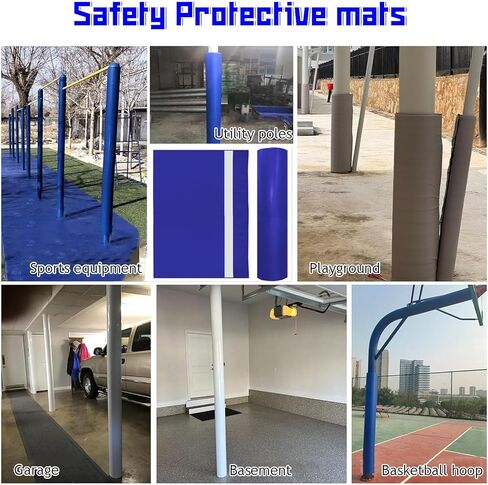 Durable Basement Pole Padding Wrap Round Pole Pad Heavy Duty Waterproof Basketball Pole Protective Pads Foldable Reusable Pole Padding Wrap(H- 7ft,Dia 4") in Saudi Arabia