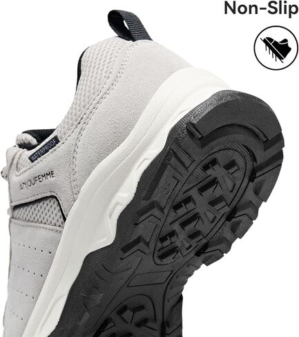 ANJOUFEMME Women's Waterproof Hiking Shoes Non Slip Sneakers Lightweight Tennis Shoes for Work Walking Running Trekking Trail Shoes in Saudi Arabia