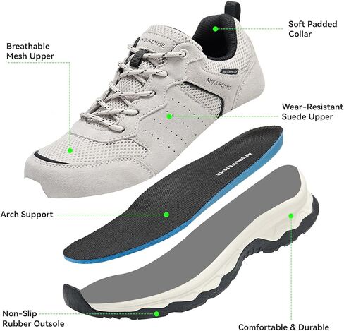 ANJOUFEMME Women's Waterproof Hiking Shoes Non Slip Sneakers Lightweight Tennis Shoes for Work Walking Running Trekking Trail Shoes in Saudi Arabia