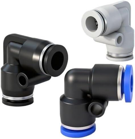 1 قطعة أنابيب هواء بلاستيكية هوائية الزاوية اليمنى التوصيل السريع أنابيب هواء موصل سريع PV4/6/8/10/12/16(Pv4 (أسود)) in Kuwait