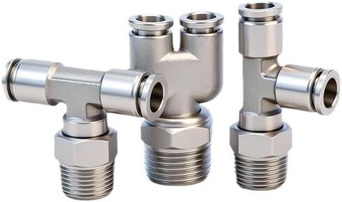 1Pcs 304 Stainless Steel Pneumatic Quick Plug Connector PB8-02 Air Pipe Connector PX6-01/PD Three-way High Temperature And High Pressure Resistant(Stainless steelPB6-M5) in Saudi Arabia