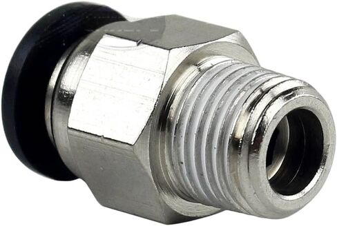 4120 ضاغط ادفع لقفل التوصيل بشكل مستقيم - لأجزاء الأنابيب الهوائية لضاغط الهواء 4120-2Pack - تركيب خرطوم قفل الدفع - 1/8 بوصة ذكر NPT × 1/4 OD أنبوب أنثى 145 ماكس PSI 2 قطعة فضية in Kuwait