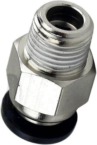 4120 ضاغط ادفع لقفل التوصيل بشكل مستقيم - لأجزاء الأنابيب الهوائية لضاغط الهواء 4120-2Pack - تركيب خرطوم قفل الدفع - 1/8 بوصة ذكر NPT × 1/4 OD أنبوب أنثى 145 ماكس PSI 2 قطعة فضية in Kuwait