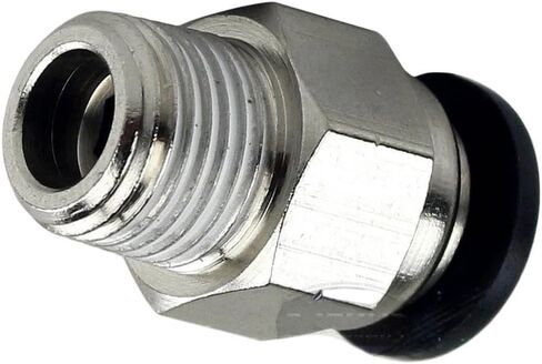 4120 ضاغط ادفع لقفل التوصيل بشكل مستقيم - لأجزاء الأنابيب الهوائية لضاغط الهواء 4120-2Pack - تركيب خرطوم قفل الدفع - 1/8 بوصة ذكر NPT × 1/4 OD أنبوب أنثى 145 ماكس PSI 2 قطعة فضية in Kuwait