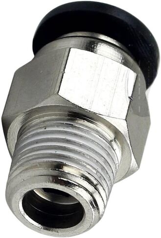 4120 ضاغط ادفع لقفل التوصيل بشكل مستقيم - لأجزاء الأنابيب الهوائية لضاغط الهواء 4120-2Pack - تركيب خرطوم قفل الدفع - 1/8 بوصة ذكر NPT × 1/4 OD أنبوب أنثى 145 ماكس PSI 2 قطعة فضية in Kuwait