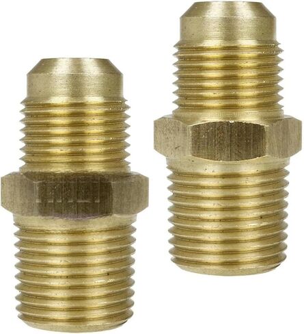 10269 Compressor Straight Connector - for Air Compressor Flared Tubing Replacement Parts 10269-2Pack - Brass Male Adapter connectors - 1/2" x 1/2" 2Pack -65°F to +250°F Yellow in Saudi Arabia