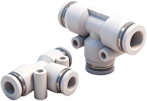 2 قطعة وصلة على شكل حرف T تعمل بالهواء المضغوط أنبوب هواء بلاستيكي أبيض على شكل حرف T إدخال سريع وربط سريع بقطر متغير PE46/8/10/12/1 6 متر (WhitePEG8-4) in Kuwait
