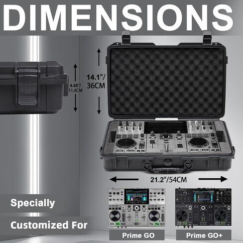 حافظة صلبة لجهاز Denon DJ Prime GO/Prime GO+ | حقيبة حمل واقٍ للتخزين مع إسفنج EVA | متوافق مع غطاء الكمبيوتر (البولي كربونات). in Kuwait