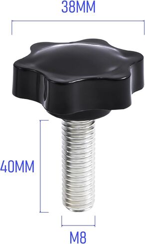 Star Clamping Screw Knob Hand 2 Pcs Tightening Screw M8 40mm Screw Length Thread Star Knob Clamping Handgrip Nut Screw 38mm Diameter Star Shaped Clamping Knob Handle Plastic knobs in Saudi Arabia