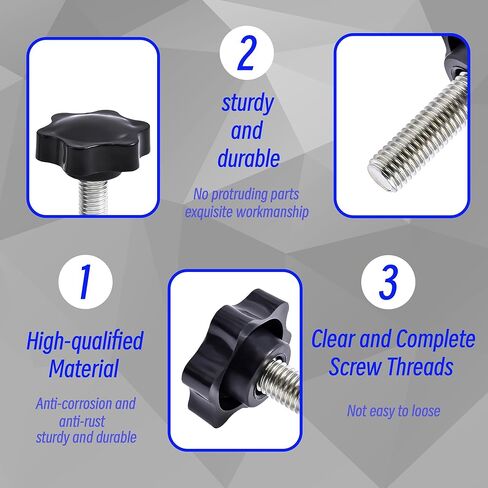 Star Clamping Screw Knob Hand 2 Pcs Tightening Screw M8 40mm Screw Length Thread Star Knob Clamping Handgrip Nut Screw 38mm Diameter Star Shaped Clamping Knob Handle Plastic knobs in Saudi Arabia