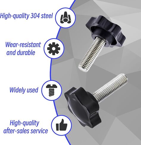 Star Clamping Screw Knob Hand 2 Pcs Tightening Screw M8 40mm Screw Length Thread Star Knob Clamping Handgrip Nut Screw 38mm Diameter Star Shaped Clamping Knob Handle Plastic knobs in Saudi Arabia