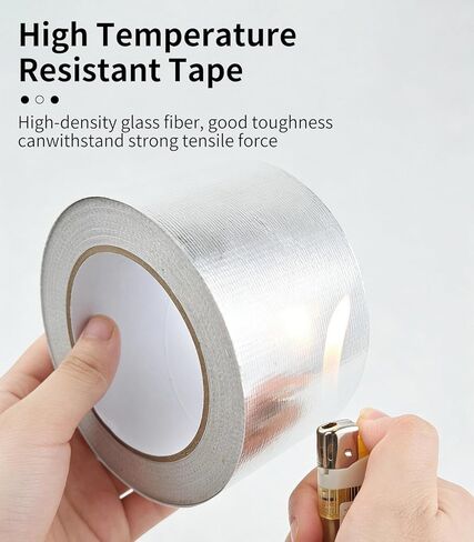 Aluminum Foil Tape 3In x 66Ft, Duct Tape Heavy Duty High Temperature Tape Waterproof for Dryer,Vent,Ductwork,Fireplace in Saudi Arabia