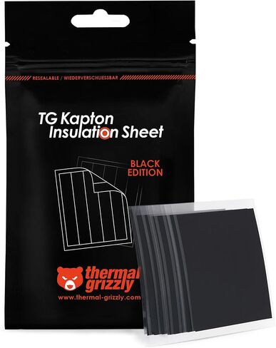 Thermal Grizzly TG Kapton Insulation Sheet Black Edition – 50 Polyimide Insulation Strips 10x60mm, 30µm Thick, High-Temperature Electrically Insulating Tape for CPU & GPU Liquid Metal Tim in Saudi Arabia