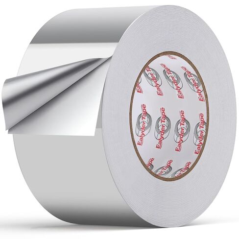 2 Inch x 65 Yard Heavy Duty Aluminum Foil Tape, High Temperature Silver Duct Tape, Self-Adhesive Metal Tape for HVAC, Exhausts Duct and Metal Repair,3.2MIL in Kuwait