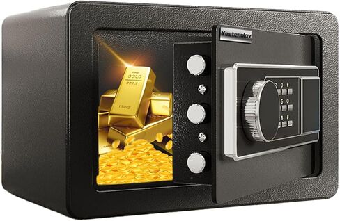 Small Safe ، صندوق القفل مقابل المال ، والمجوهرات ، والوثائق والبنادق ، و 0.5 قدم مكعب من الخزائن الأمنية الرقمية للمنزل أو الفندق أو الأعمال التجارية ، براون ، 11.8 "L x 7.9" W × 7.9 "H in Kuwait