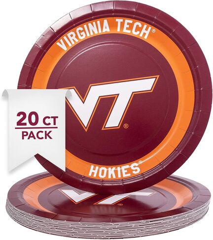 Desert Cactus Virginia Tech Paper Plates VT Hokies 20 Count 9 inch Round Plates for Tailgates, Parties, Graduation and Events (Design A) in Saudi Arabia