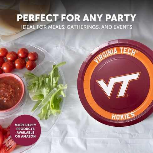 Desert Cactus Virginia Tech Paper Plates VT Hokies 20 Count 9 inch Round Plates for Tailgates, Parties, Graduation and Events (Design A) in Saudi Arabia