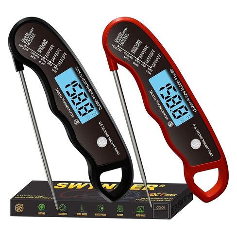 2 pcs 0.6S Instant Read Digital Meat Thermometer Probe/Pen，Factory‑Calibrated/Waterproof/Backlit/Magnetic/Flip Display/Motion Sensor:Outdoor BBQ, Barbecue Grilling, Smoking, Oven, Baking, Oil, Candy in Saudi Arabia