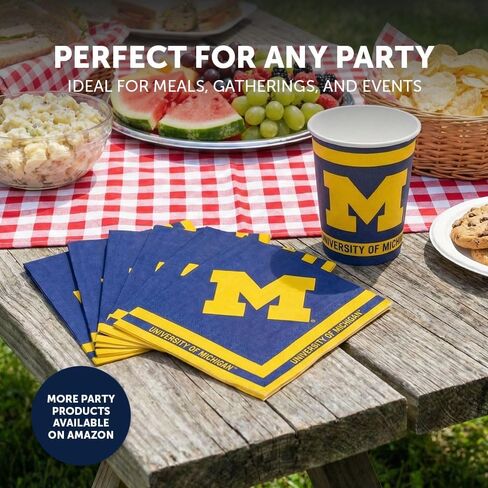 Desert Cactus University of Michigan Paper Cups UM Wolverines 20 Count 9 Ounce Cold Beverage Cups for Tailgates, Graduation and Events (Design A) in Saudi Arabia