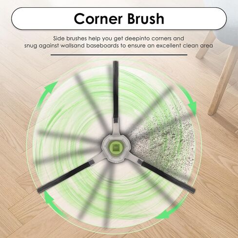 (18 Pack) M330 Pro Replacement Parts Compatible with Lefant M330/ M330 Pro Robot Vacuum Cleaner, 8 Side Brushes, 8 HEPA Filters with Foam Filters, 2 Mop Pads, Accessories Kit in Kuwait