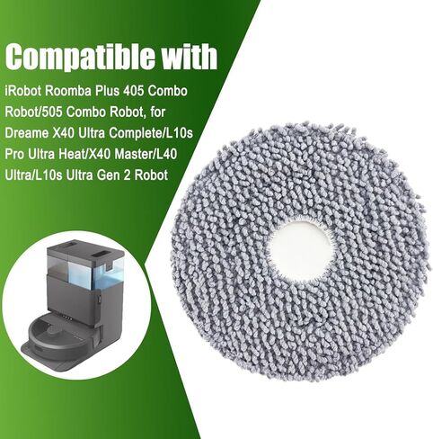 وسادات ممسحة بديلة لروبوتات iRobot Roomba Plus 405 و505 كومبو، لمكنسة Dreame X40 Ultra Complete/L10s Pro Ultra Heat/X40 Master/L40 Ultra/L10s Ultra Gen 2 Robot in Kuwait