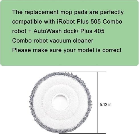 وسادات ممسحة بديلة لروبوتات iRobot Roomba Plus 405 و505 كومبو، لمكنسة Dreame X40 Ultra Complete/L10s Pro Ultra Heat/X40 Master/L40 Ultra/L10s Ultra Gen 2 Robot in Kuwait