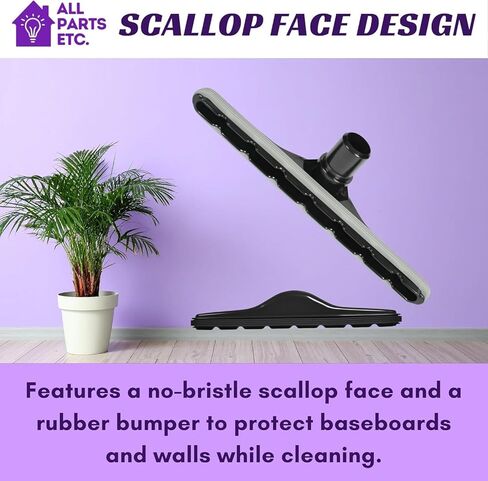 14" Scallop Face Vacuum Floor Tool – Compatible with Proteam Backpack Vacuum 1 1/2" S-Wand Fittings – Commercial Carpet & Floor Cleaning Attachment - Black in Kuwait