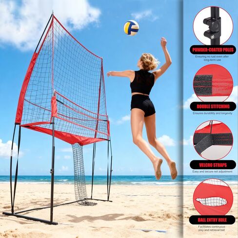 محطة شبكية لتدريب الكرة الطائرة 2 في 1 مع ارتفاع 5 حائز على براءة اختراع (6'5'' إلى 8'')، نظام تدريب عالي التحمل للضرب على الضربات المدببة، معدات تدريب داخلية وخارجية في الفناء الخلفي in Kuwait