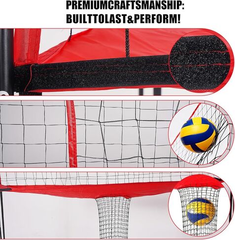 2-in-1 Volleyball Practice Net Station with Patented 5-Height (6'5'' to 8'), Heavy Duty Training System for Hitting Spiking Serving, Backyard Indoor Outdoor Trainer Equipment in Saudi Arabia
