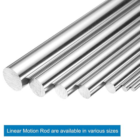 uxcell 2pcs Linear Motion Rod Shaft Guide 5mm x 100mm (0.197" x 3.94") Case Hardened Steel Chrome Plated, Metric Linear Rail Rod for 3D Printer, CNC Machine in Kuwait