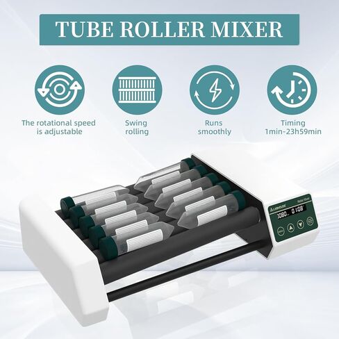 Digital Lab Tube Roller Mixer(High/Low Axis) Rocking Shaker 20-80RPM Timer Function,100-220V RM-6PRO in Saudi Arabia